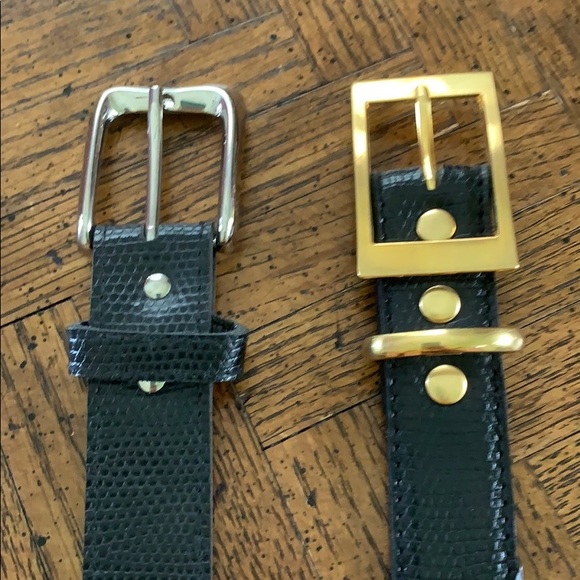 Accessories - Free with Purchase Bundle of Sz 12 Black Faux Snake Belts